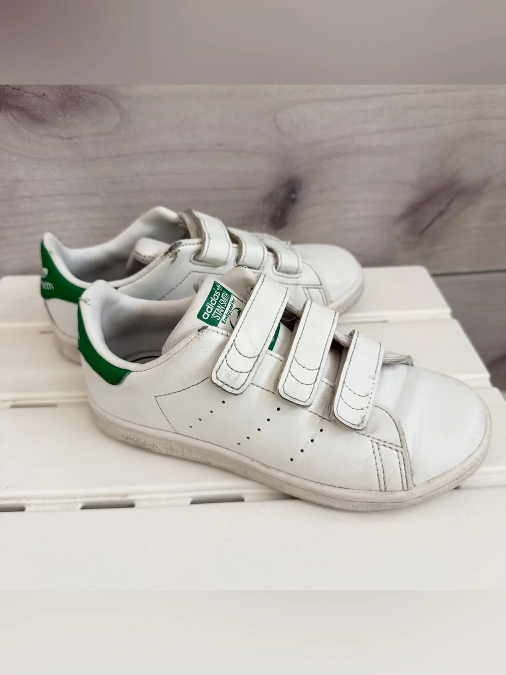 Adidas Stan Smith Shoes Green And White Size 13K Toddler Leather Sneakers